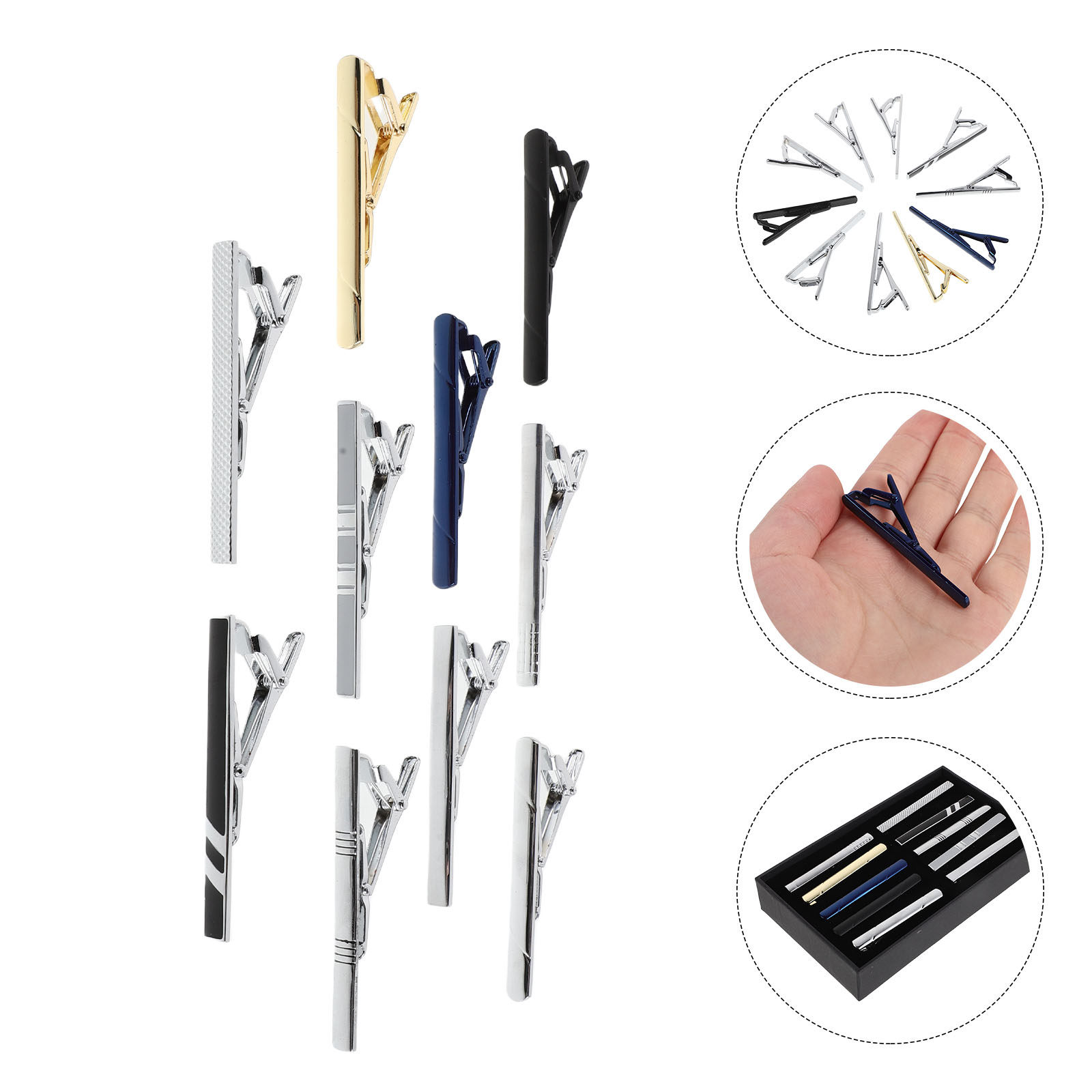 Ensemble de 10 pinces à cravat - Tie Bar Set Gift avis et prix