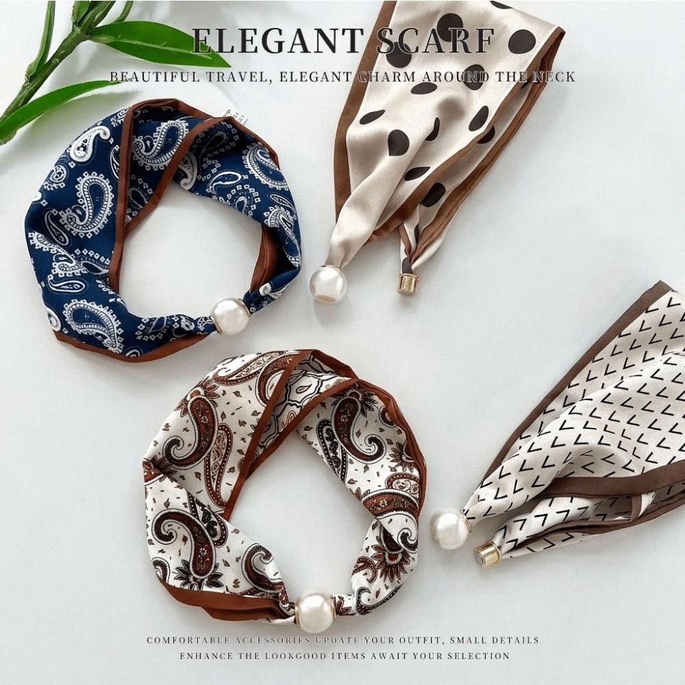 Élégant foulard en soie perlée - Silk Neck Scarf avis et prix